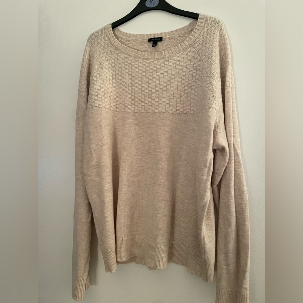 Beige sweater with waffle detailing